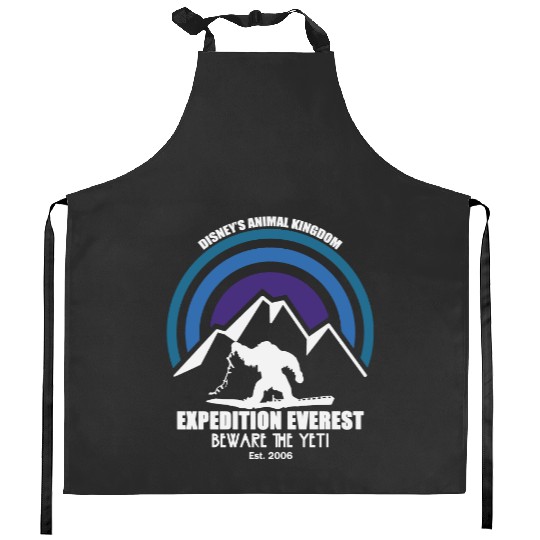 Expedition Everest - Disney Inspired - Animal Kingdom - Ride - Yeti - Unisex Short Sleeve Kitchen Aprons - Kitchen Aprons