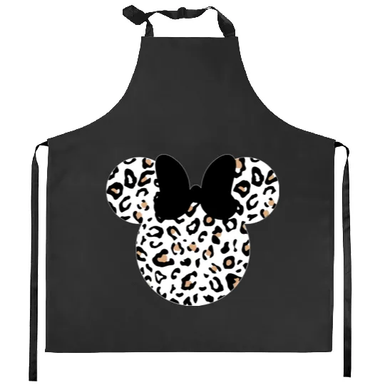 Leopard print Minnie Kitchen Aprons, Women's Disney Kitchen Aprons, Animal Kingdom Kitchen Aprons