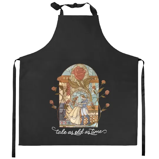 Vintage Tale as Old as Time  Kitchen Aprons, Retro Beauty and the Beast Kitchen Aprons, Disney Princess Kitchen Aprons, Belle Beauty Princess Tees