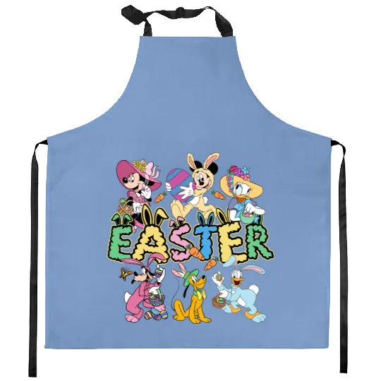 Mickey & Friends Kitchen Aprons,Retro Disney Easter Kitchen Aprons