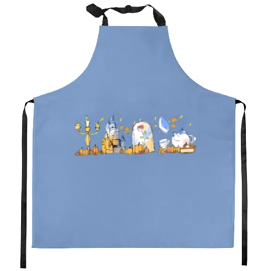 Vintage Disney Princess Belle  Color Kitchen Aprons, Beauty and the Beast Characters Unisex Kitchen Aprons, Disneyland Family Trip 2023 Kitchen Aprons