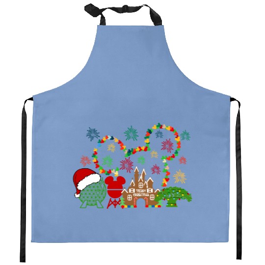 Discover Disney Christmas Party Kitchen Aprons, Mickey's Very Merry Christmas Party 2023 Kitchen Aprons