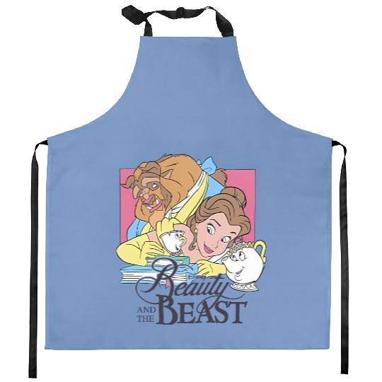 Retro Beauty and The Beast Kitchen Aprons, Disney Princess Kitchen Aprons