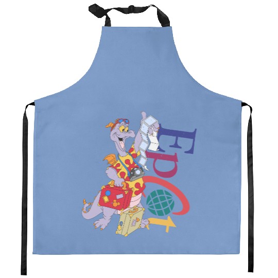 Retro Disney Figment Epcot  Kitchen Aprons, Figment Epcot Center Kitchen Aprons