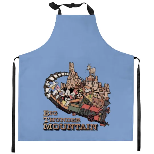 Colors Vintage Big Thunder Mountain Kitchen Aprons, Disney Big Thunder Mountain Railroad Kitchen Aprons, Magic Kingdom Kitchen Aprons, Frontierland Kitchen Aprons