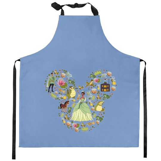 Disney Princess Kitchen Aprons, Tiana Kitchen Aprons, Princess Mickey Head, Disneyland Trip Kitchen Aprons