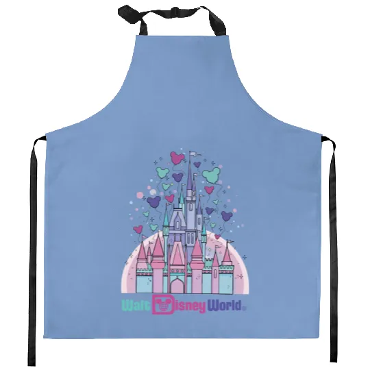 Disney Castle Balloons Kitchen Aprons, Disneyland Castle Kitchen Aprons