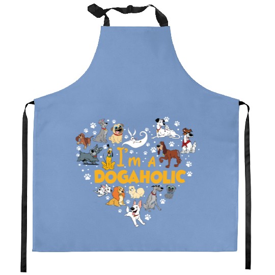 Disney Dogaholic Kitchen Aprons,  Disney 101 Dalmatians Dogs, Tramp Kitchen Aprons Lady Dog Mom Who Loves Disney Pluto Dog