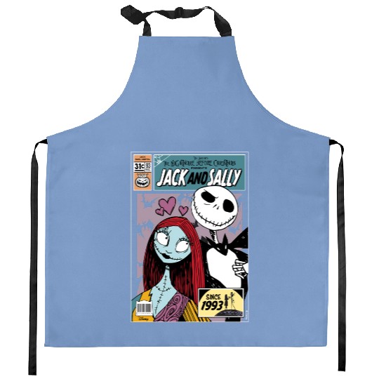 Disney The Nightmare Before Christmas Jack And Sally Couple Kitchen Aprons