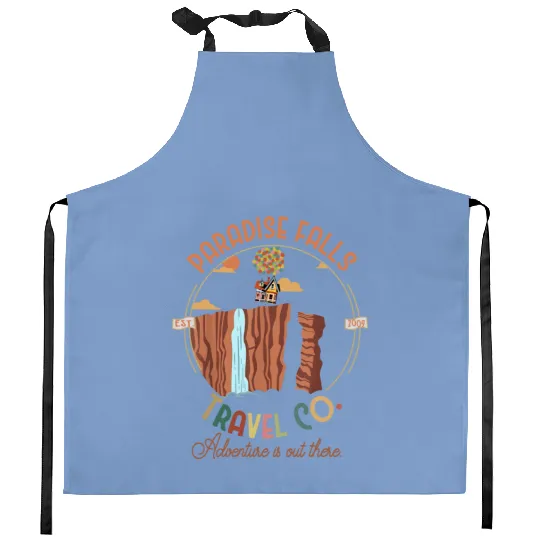 Disney Pixar Up Movie Kitchen Aprons, Pixar Up Movie, Paradise Falls Travel Co Kitchen Aprons