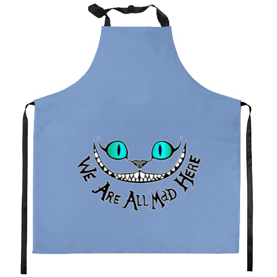 We Are All Mad Here Kitchen Aprons, Disney Alice In Wonderland Mad Kitchen Aprons