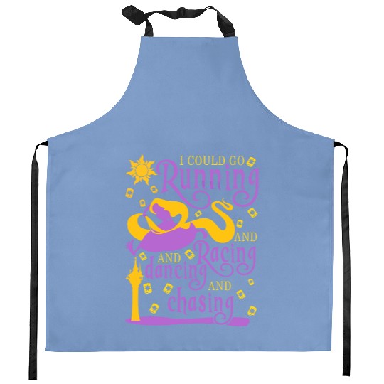 I Could Go Running and Racing Kitchen Aprons, Rapunzel Tangled Kitchen Aprons, runDisney Princess Kitchen Aprons,