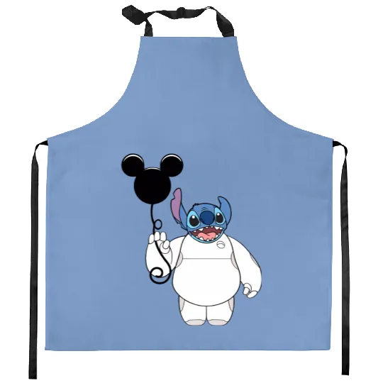 Disney Stitch and Baymax Body Balloon Kitchen Aprons