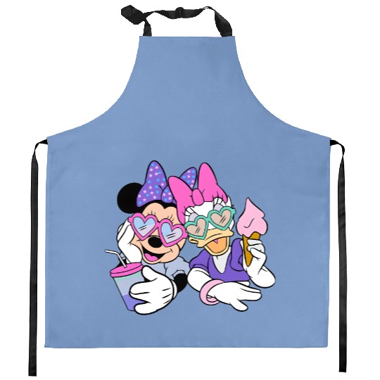 Retro Minnie and Daisy Face, Best Friends Minnie and Daisy Kitchen Aprons, Disney Tie Dye Kitchen Aprons, Minnie and Daisy Kitchen Aprons