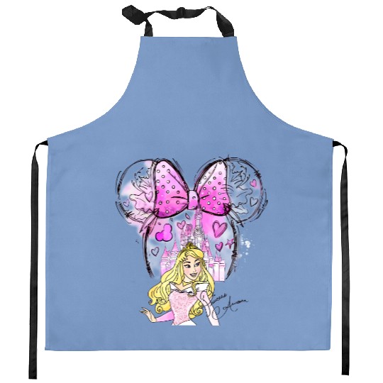 Aurora Princess Kitchen Aprons, Disney Princess Kitchen Aprons, Watercolor Disney Princess Kitchen Aprons