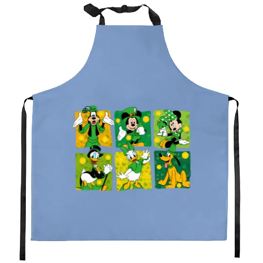 Disney Mouse & Friends St Patricks Day Kitchen Aprons, Disney Mickey Kitchen Aprons, Disney St Patrick's Day