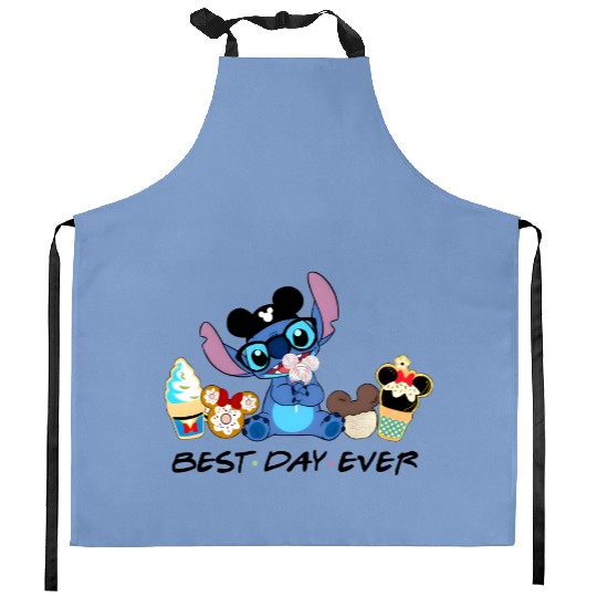 Disney Stitch Best Day Ever, Disney Snacks Kitchen Aprons, Stitch Snacks Kitchen Aprons