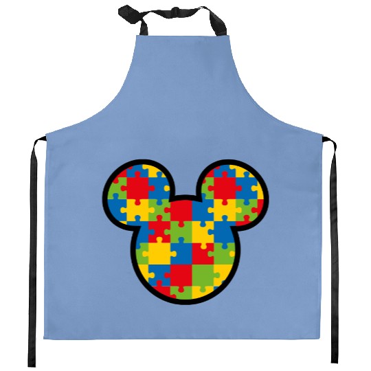 Discover Autism Warrior Gift, Mickey Mouse Kitchen Aprons, Disney Autism Kitchen Aprons