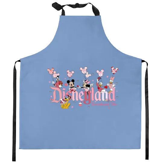 Sweathearts Nite Disneyland Kitchen Aprons, Disneyland Happy Valentine's Day Kitchen Aprons