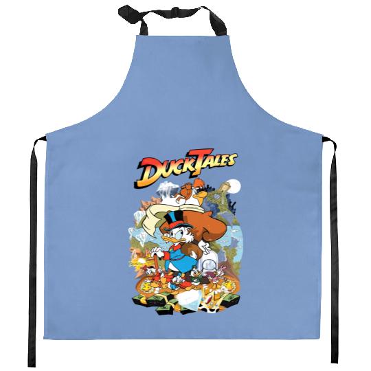 Vintage Disney 90s Funny DuckTales Money Colors Kitchen Aprons, Disney DuckTales Kitchen Aprons, Donald Duck Kitchen Aprons, Disneyworld Kitchen Aprons