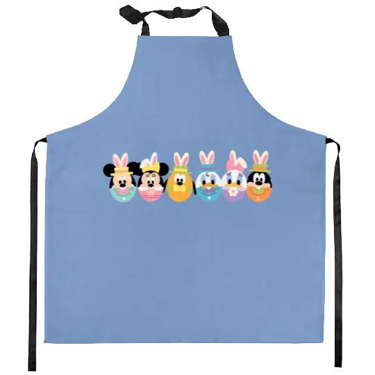 Disney Easter Egg Kitchen Aprons, Disney Easter Day, Disney Characters Happy Easter Kitchen Aprons