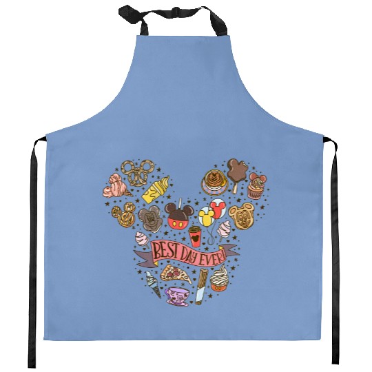 Best Day Ever Kitchen Aprons, Theme Park Kitchen Aprons, Disney Trip Kitchen Aprons