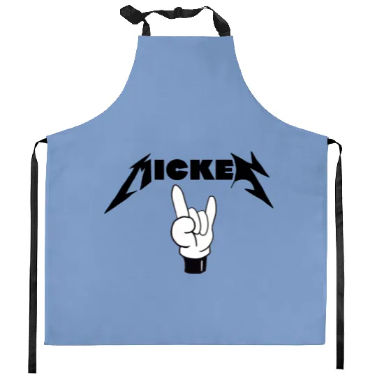 Mickey Rock And Roll Kitchen Aprons, Disney Heavy Metal Kitchen Aprons, Funny Disney Kitchen Aprons, Dad Disney Kitchen Aprons