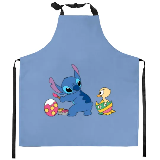 Stitch Easter Kitchen Aprons, Disney Stitch Easter Kitchen Aprons, Disney Easter Kitchen Aprons, Stitch Easter Eggs Kitchen Aprons