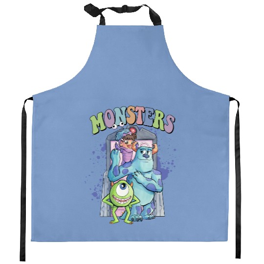 Colors Disney Monsters Inc Kitchen Aprons, Retro Monsters Inc Kitchen Aprons