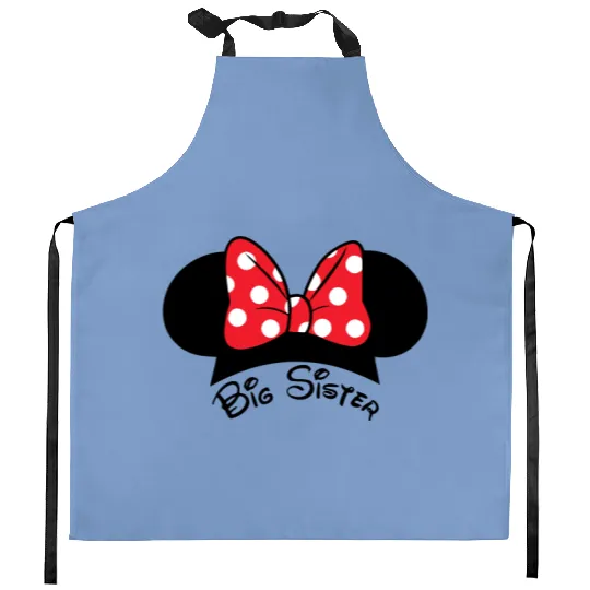 Big Sister Minnie Mouse Disney Graphic Kitchen Aprons, Disneyland Vacation