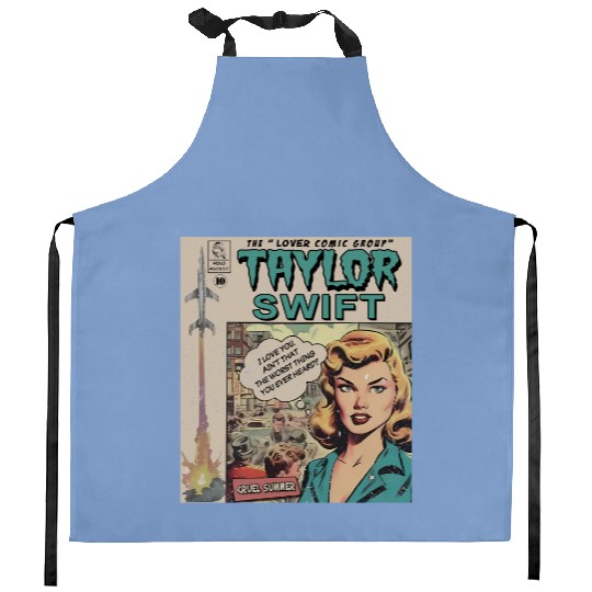 Discover Taylor Comic Kitchen Aprons, Vintage Comic Book Album Lover Taylor Eras Tour 2023 Graphic Kitchen Aprons