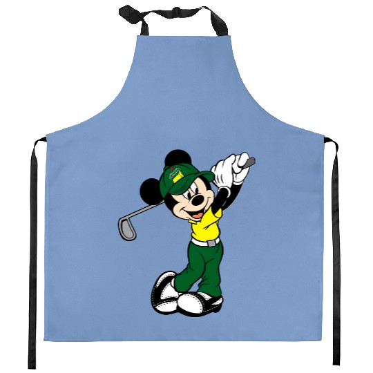 Colors Mickey Golf Kitchen Aprons, Disney Family Matching Kitchen Aprons