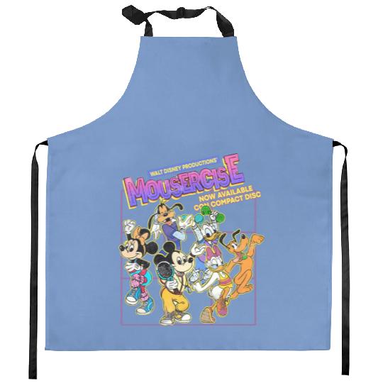 Vintage Disney Mousercise 90's Promotional Kitchen Aprons, Disney Kitchen Aprons
