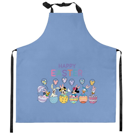 Happy Easter Disney Trendy Kitchen Aprons, Funny Disney Friends Easter
