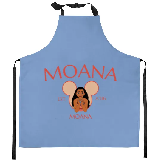 Moana Kitchen Aprons, Vintage Disney Moana Characters Kitchen Aprons, Moana Birthday Kitchen Aprons