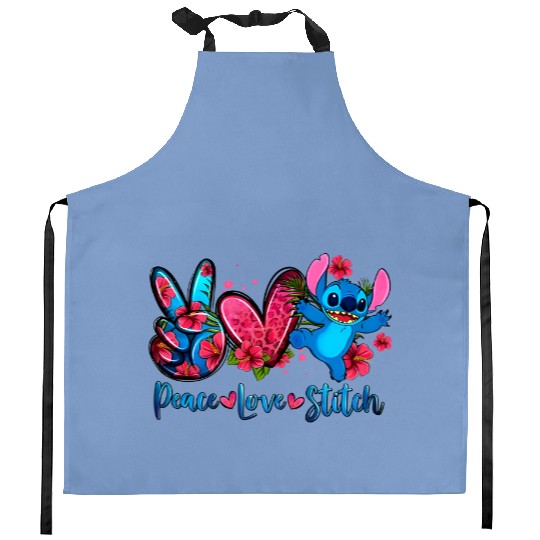 Stitch Kitchen Aprons, Lilo and Stitch Kitchen Aprons, Peace Love and Stitch, Disney Kitchen Aprons