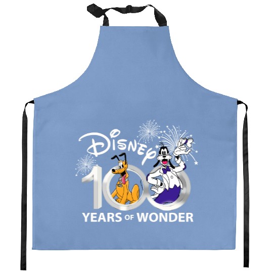 Goofy and Pluto Disney 100th Anniversary Kitchen Aprons, Disney 100th Years Celebration Kitchen Aprons