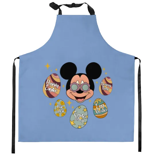 Retro Mickey Mouse Easter Kitchen Aprons, Disney Easter Kitchen Aprons