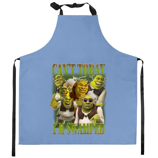 Can't Today I'm Swamped Kitchen Aprons, Shrek Kitchen Aprons, Disney Fiona Princess Kitchen Aprons, Shrek and Fiona Kitchen Aprons, Sassy Shrek Kitchen Aprons, Funny Shrek  Kitchen Aprons