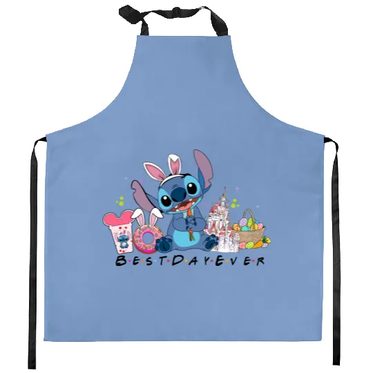 Disney Easter Kitchen Aprons,  Stitch Easter, Disney Bunny, Disney Kids Kitchen Aprons