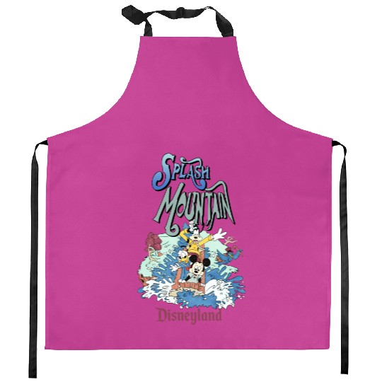 Retro Splash Mountain Kitchen Aprons, Mickey and Friends Kitchen Aprons, Disneyland Water Ride Kitchen Aprons