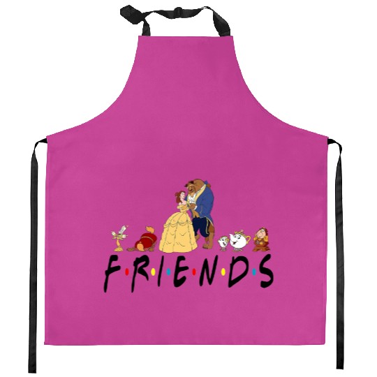 Beauty and the Beast Friends Kitchen Aprons, Funny Disney Kitchen Aprons, Funny Friends