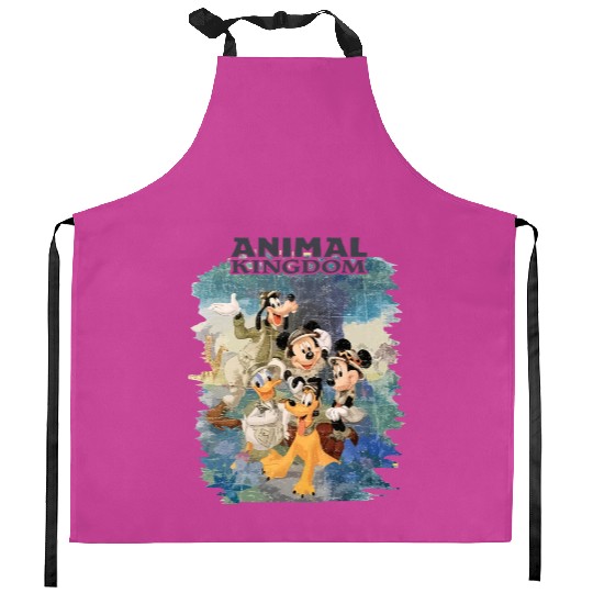  Color Disney Animal Kingdom Kitchen Aprons, Mickey Safari Vintage Kitchen Aprons