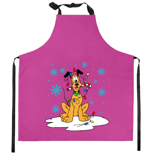 Disney Christmas Kitchen Aprons, Pluto Christmas Kitchen Aprons, Disney Pluto Kitchen Aprons