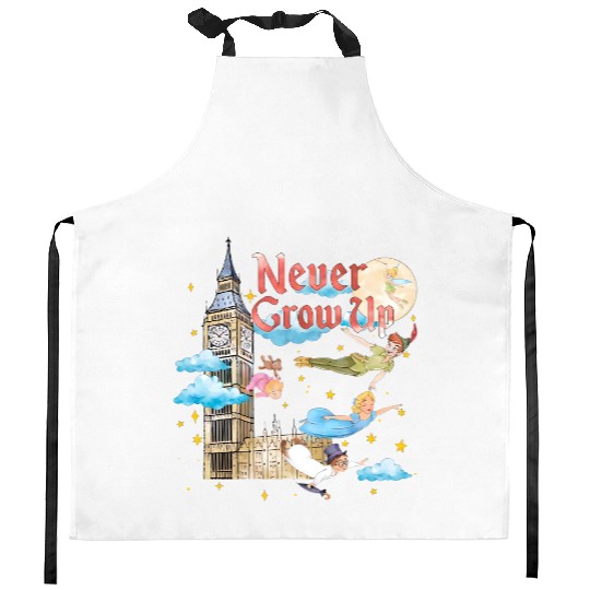 Disney Peter Pan Kitchen Aprons, Never Grow Up Kitchen Aprons, Tinker Bell Kitchen Aprons, Neverland Kitchen Aprons, Disney Vacation Kitchen Aprons