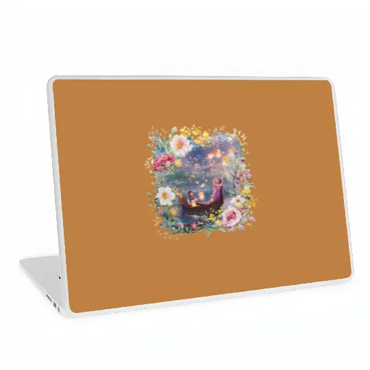 Vintage Disney Tangled Rapunzel Floral Laptop Skins, Retro Disney Princess Laptop Skins, Princess Rapunzel Flynn Rider, Lost Princess Laptop Skins