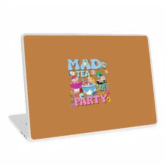 Vintage Mad Tea Party Disneyland Alice in Wonderland Laptop Skins, Floral Alice Mad Hatter