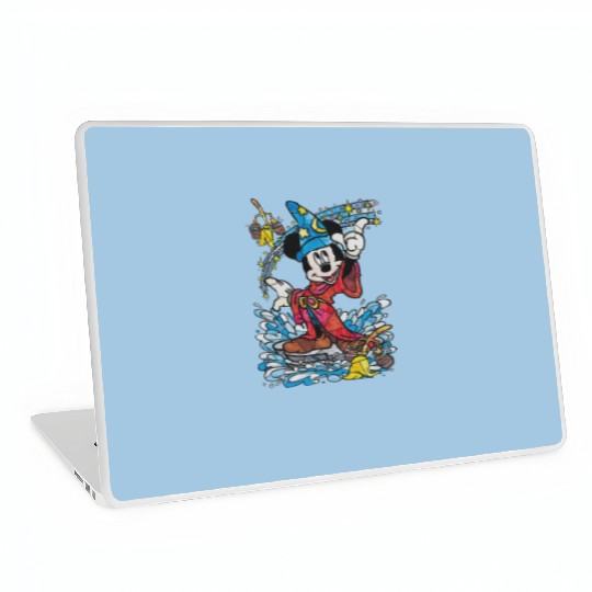 Disney Fantasia Sorcerer Mickey Mouse Magic Wizard Retro Laptop Skins, Magic Kingdom Laptop Skins Family Birthday Gift