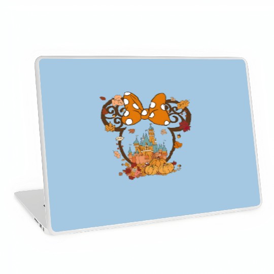 Fall Minnie Mickey Ear Laptop Skins, Minnie Halloween, Disney Halloween Laptop Skins