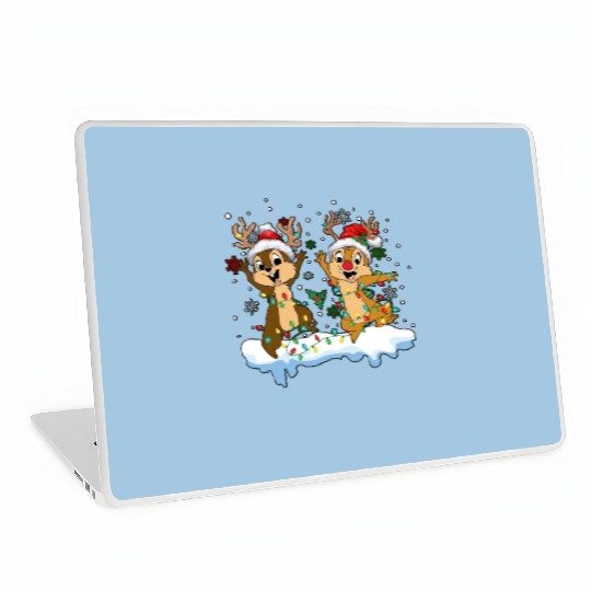 Disney Chip And Dale Christmas Laptop Skins, Cute Christmas Couples Laptop Skins